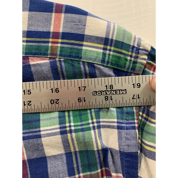 Ralph Lauren Shirt Mens Medium Blue Red Plaid Blaire Long‎ Sleeve Button Down - Picture 12 of 12